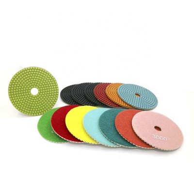 4 Inch Wet and Dry Flexible Resin Diamond Floor Polishing Pads for Marble Granite